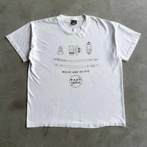 Vintage 90s White “Nails And Ex-Fix” Tee - XL